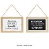 [Q4456] - Reversible Wooden Door Plaque 'Messages' (. . . Fantastic Family . . .) - 24x17 Cm