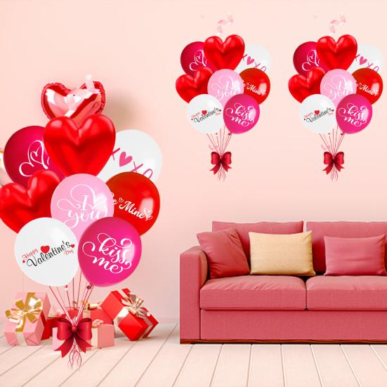 16 шт. набор воздушных шаров на день Святого Валентина с принтом романтических букв и воздушными шарами в форме сердца любви, украшение своими руками, макет сцены, принадлежности для украшения праздничной вечеринки