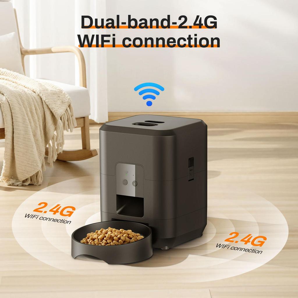 Кормушка для кошек Tuya APP Smart Cat Feeder объемом 2 л, автоматический дозатор корма для собак, подходит для маленьких кошек и собак, дистанционное кормление