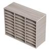 Wood Literature Organizer File Sorter Paper Storage Holder 27 Slots Grey