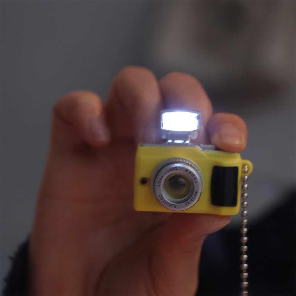 Plastic Camera Electric Luminous Key Chain Mini Camera Toy Led Keychains  Friends Birthday Gifts