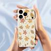 For iPhone 17 Pro Max Case Leaves Pattern Printing Straight Edge TPU Phone Back Cover