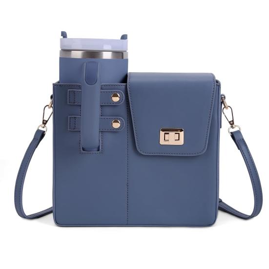 Сумка на плечо с подстаканником, держатель для бутылки с водой, сумка через плечо с регулируемым ремешком, переноска для стакана, кошелек через плечо для путешествий на открытом воздухе