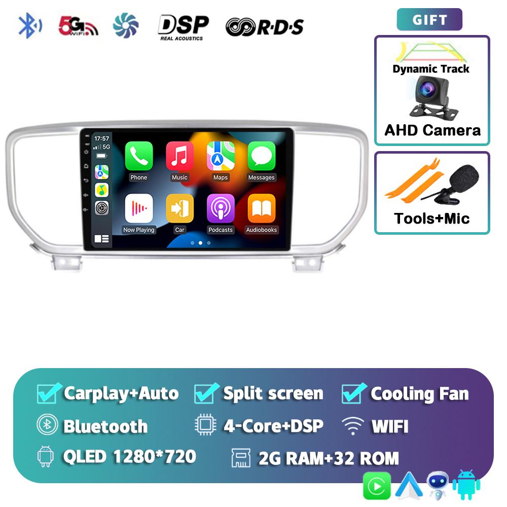 Android 14 Автомагнитола Carplay WIFI+4G для KIA Sportage 4 KX5 2016 2017 2018 Навигация GPS Мультимедийный Видеоплеер Стерео BT