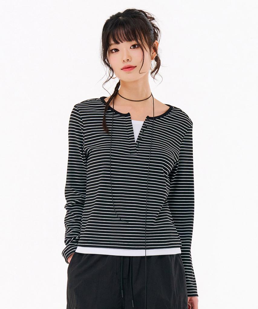 CHASECULT Women'S Striped Layered T-Shirt-Farg5168B03