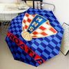 Croatian Football Emblem Umbrella Folding umbrella, automatic umbrella 8-Frame for Travel, camping Use Gift for Halloween Christmas