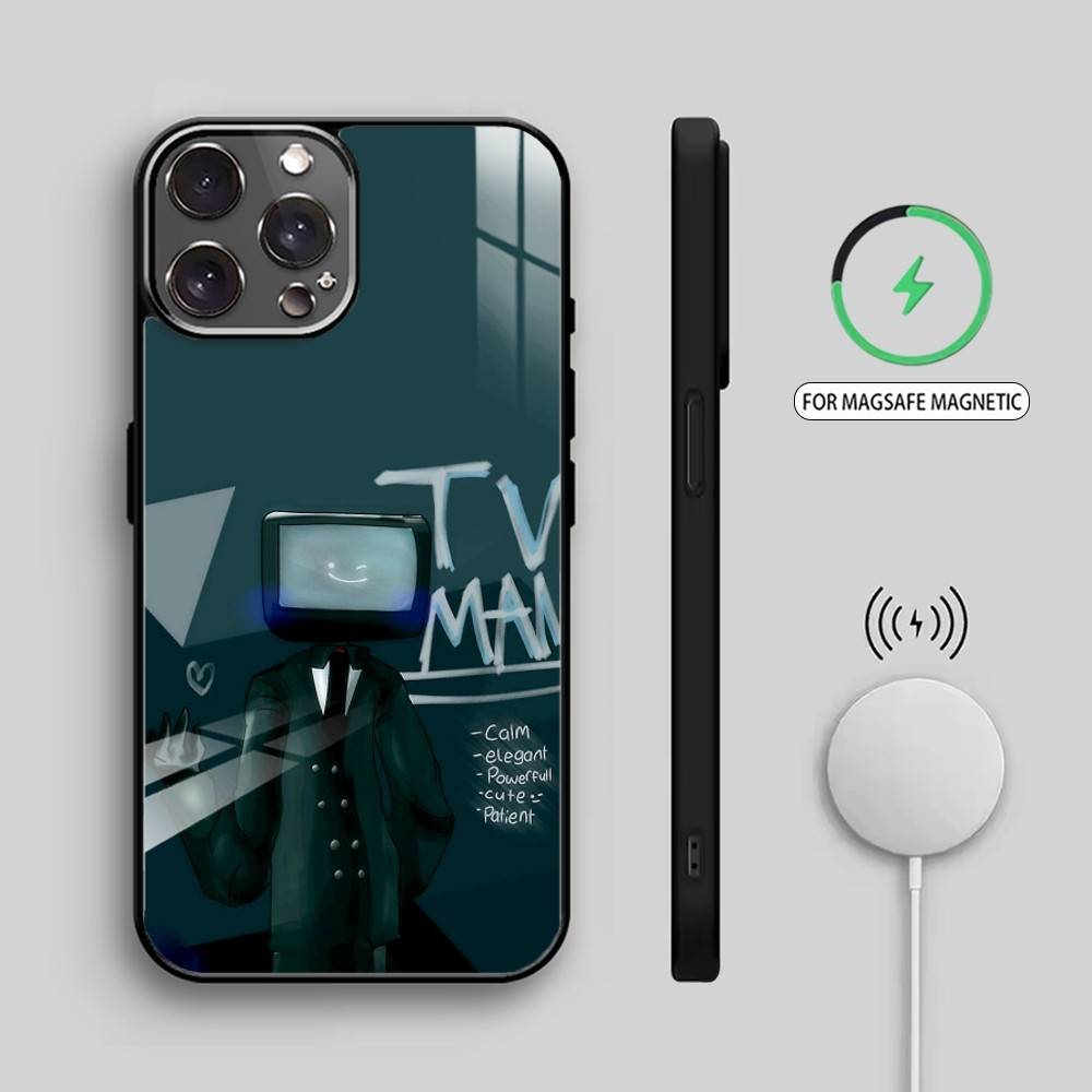 S-Skibidi Toilet T-TV M-Man Phone Case For iPhone17,16,15,14,13,12,11 Plus,Pro Max Magnetic For Magsafe Wireless Charging