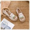 Johnature Женские туфли на плоской подошве в этническом стиле из хлопка и льна с круглым носком, вышитые вручную