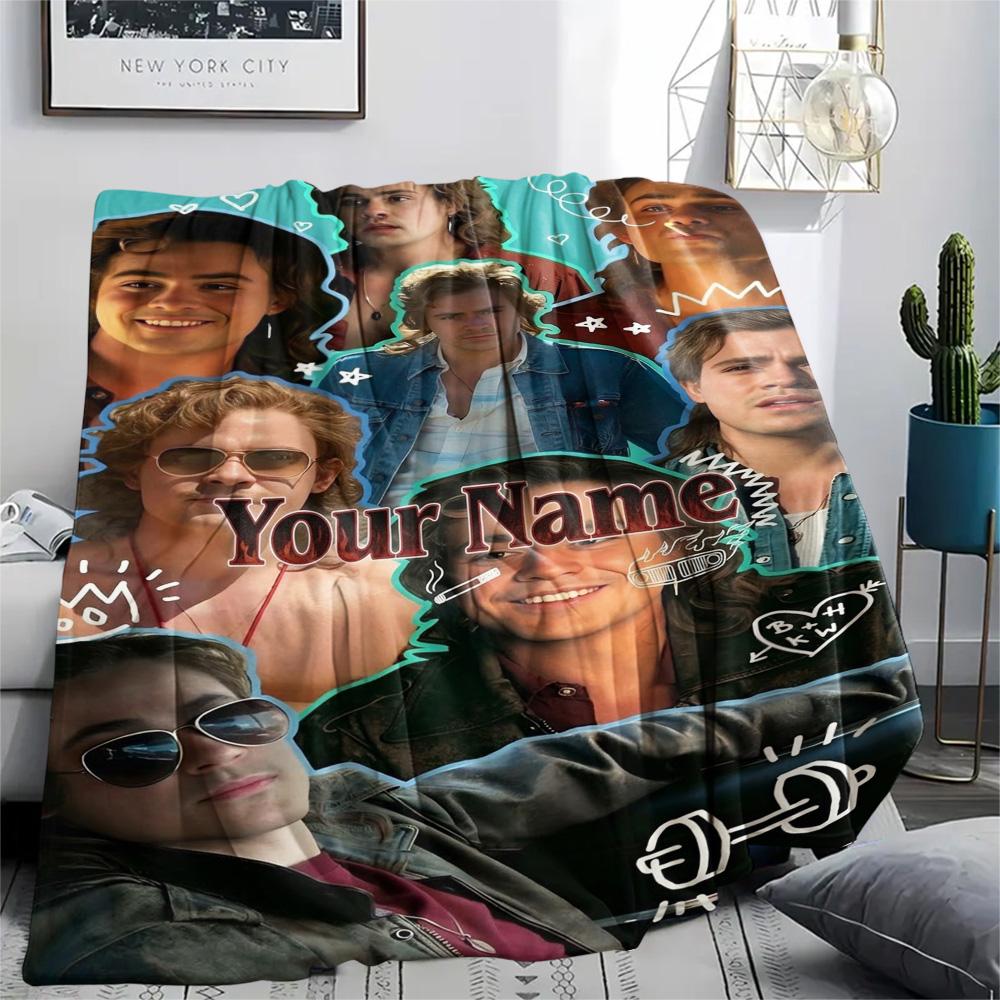 1PC Heartflower Dreams Custom Name Patterned Flannel Blanket Suitable For All Seasons For Home Decor Warmth And Comfort Gifts Holiday Present