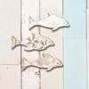 3Pcs/Set Wooden Dolphin Wall Decoration, Flowers Leaves Pattern Fish Wall Art for Beach, Lake House, Nautical Coastal Ocean Theme Hanging Ornament