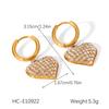 Heart-shaped diamond-encrusted earrings and pendant necklace, light luxury high-end titanium steel jewelry