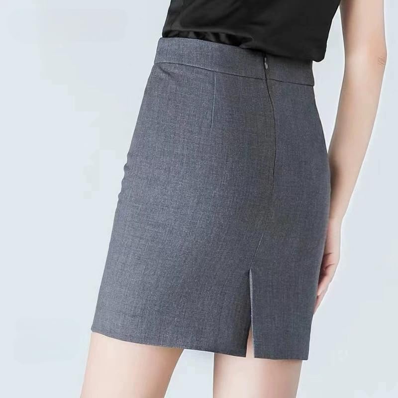 [billevan] узкая юбка женская разрез OL офисная юбка растягивается работа в офисе поиск работы поездка на работу (JP, алфавит, L, черный)