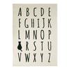 COTTON ALPHA — Ковер для детской спальни с алфавитом и кошачьим принтом. 100 % Хлопок — 120 x 170 см — Натуральный экрю.