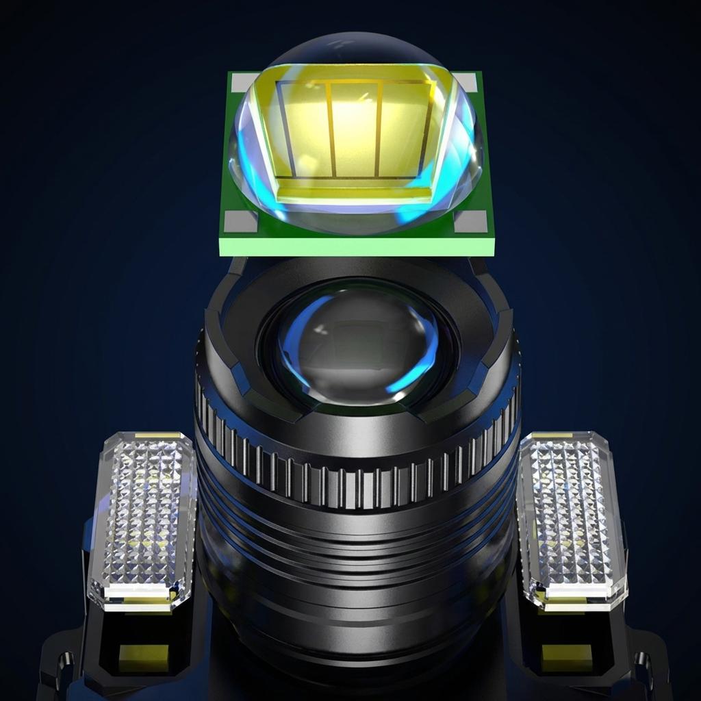 Smart Induction White Light LED Headlamp with Zoom USB Charging Sensor Multi- Outdoor Head Torch Lantern