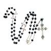 Ретро Длинная на Крест Подвеска Ожерелье Черный Хрусталь Розарий Религиозные Украшения