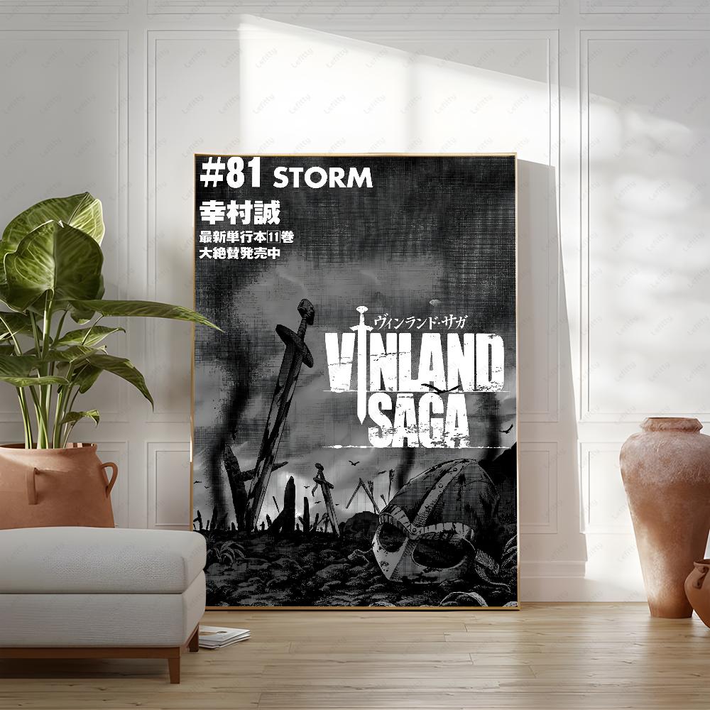 Крутой постер с аниме V-Vinland M-Manga S-Saga, самоклеящийся, для украшения стен дома, гостиной, спальни, бара.