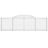 VidaXL Paniers à gabions arqués 5 pcs 300x30x80/100 cm fer galvanisé, gabion, cage de gabion, panier de mur de gabion, mur 3146506