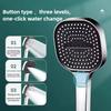 13CM Big Panel High Pressure Shower Head With Filter 3 Modes Adjustable Sprayer Water Saving One-Key Stop Water Bathroom Shower