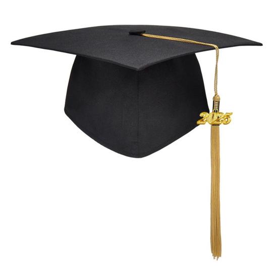 Кепка для выпускников для взрослых, кепка бакалавра, регулируемый размер, эластичный ремешок, плоский верх, эластичный ремешок, кепка с кисточками, штамп 2025 г.