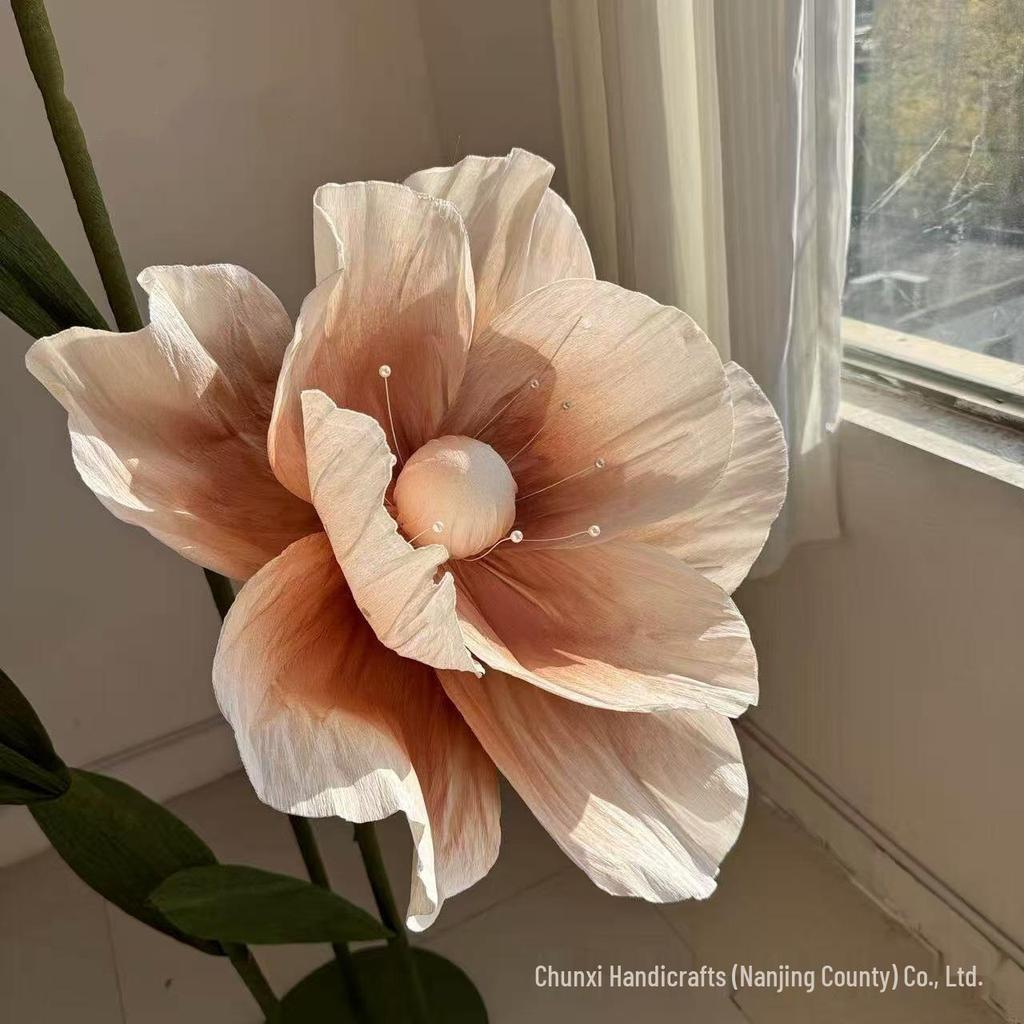 Giant Coffee-Colored Autumn Paper Poppy Flowers for Wedding and Window Displays