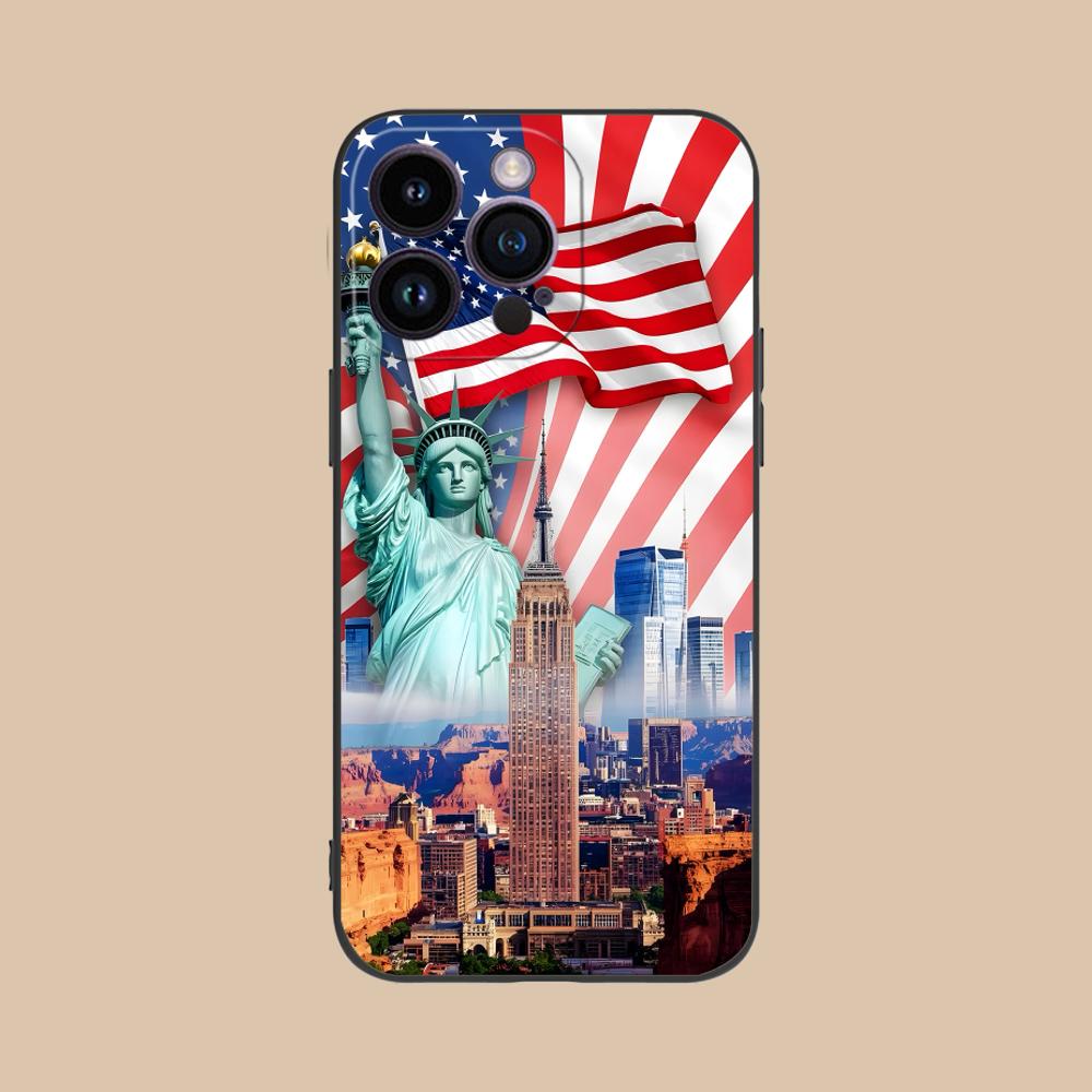 США Флаг Америки Чехол для мобильного телефона iPhone 17 16 15 14 13 12 11 X XR XS 8 7 Air Pro Max Plus Mini Цветной Чехол Cover