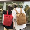 Холст Рюкзак Сплошной цвет Студенческий школьный мужской рюкзак большой емкости для путешествий