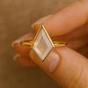 Wedding Engagement Anniversary Promise Gift – Antique Kite Shaped Moonstone Engagement Ring, Handmade Bridal Promise Jewelry for Women