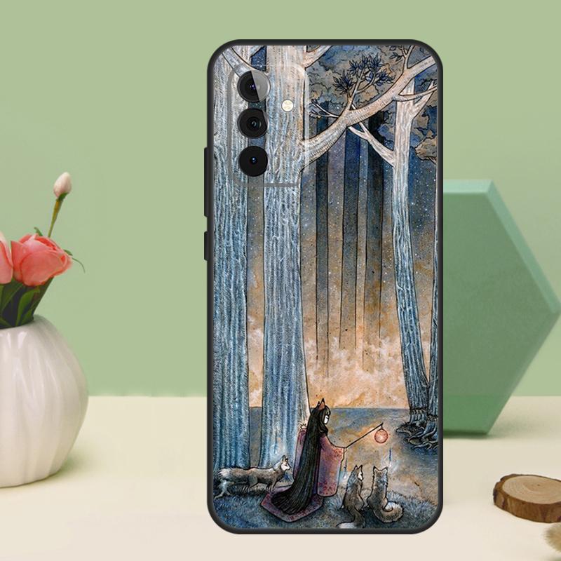 Арт Лиса Кицунэ Для Samsung Galaxy A36 A56 A54 A34 A14 A06 A16 A26 A12 A32 A52 A13 A33 A53 A15 A35 A55 Чехол