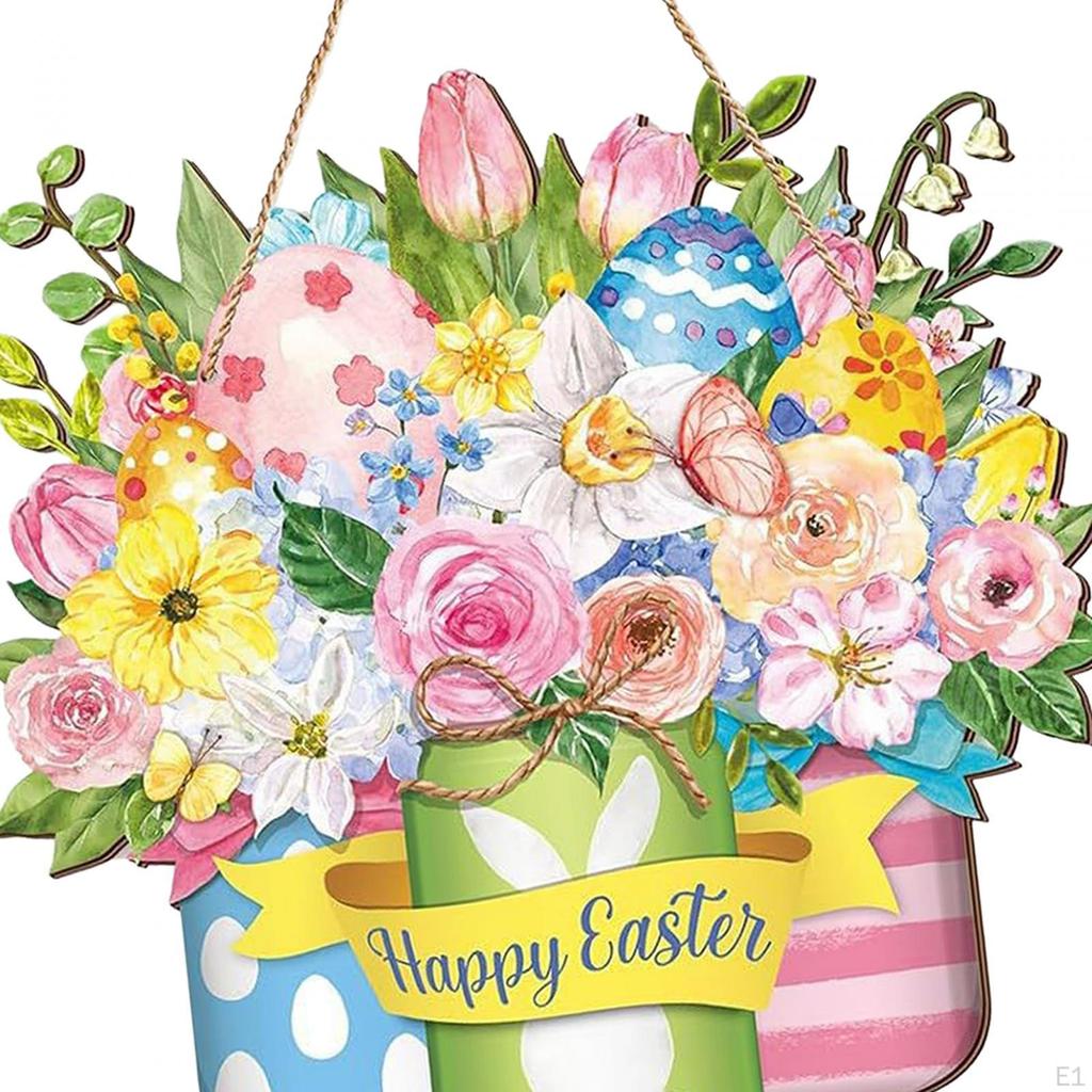 Пасхальный цветок дверной знак Добро пожаловать спереди реквизит для фотосъемки в деревенском стиле весна-лето