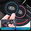 AANZ1 For KIA 2Pcs Car Logo Silicone Coaster Anti-Slip Water Cup Drink Mat Auto Accessories Ceed Sportage Rio K5 K2 Optima Cerato