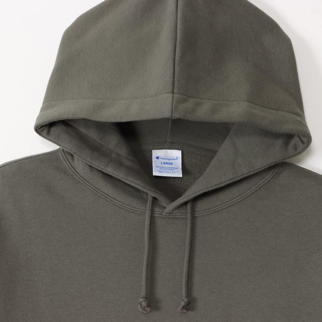 Толстовка с длинным рукавом Хлопок США Флис Вышивка логотипа-надписи С капюшоном Повседневная Темно-серый S [Champion] Мужская C8-W128Z