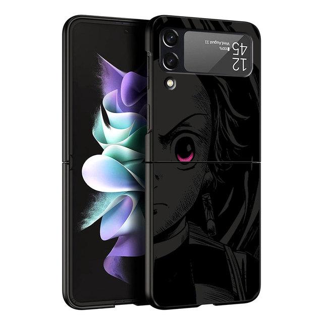 Чехол для Samsung Galaxy Zflip3 Zflip Z Flip 3 Z Flip 4 5g Flip3 Жесткий ПК аниме Kurama Demon Slayer Shell противоударный чехол