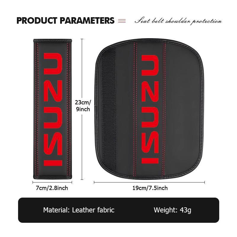 1/2PCS Car Styling Leather Seat Belt Shoulder Cover Protection Padsor Accessories For Isuzu D-MAX D MAX Dmax I II WFR VAN 4X4