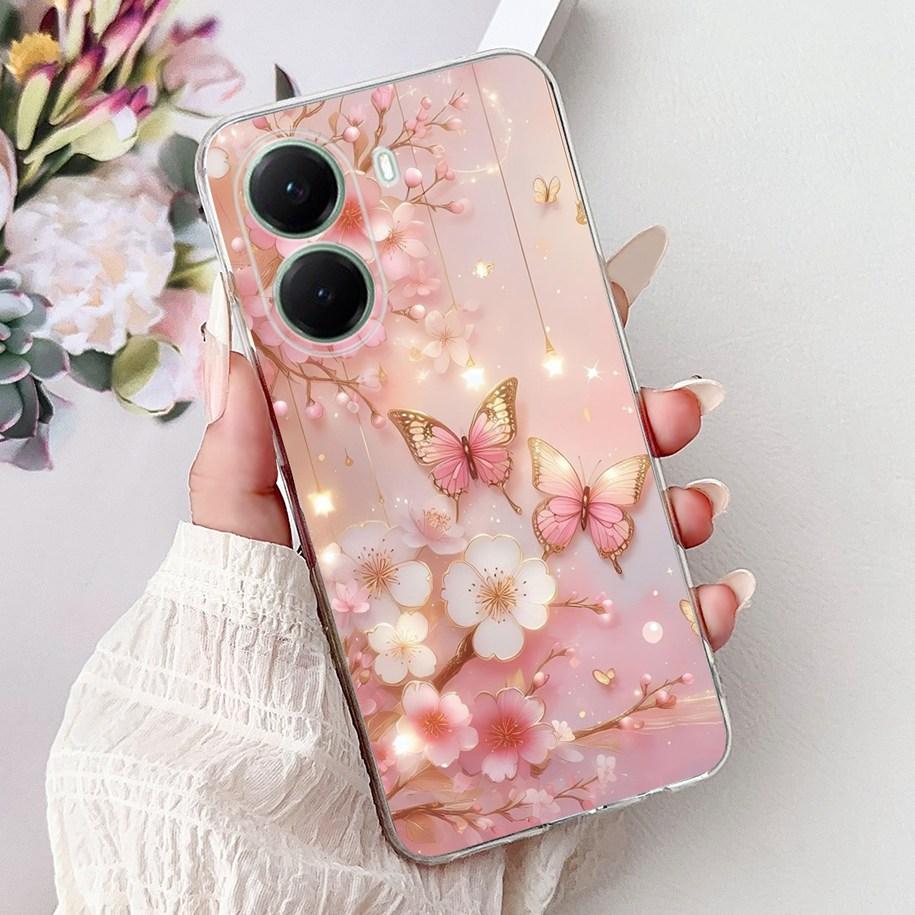 Чехол для Xiaomi Poco X7 Pro 5G Модный Цветочный Королевский Узор Мягкий Силикон Прозрачная Крышка Телефона Для Xiaomi Poco X7 PocoX7 Pro Fundas