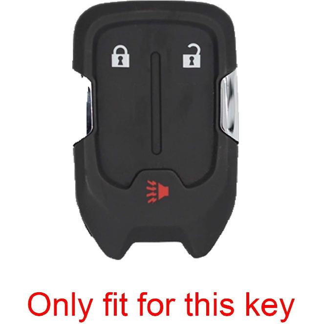 2pcs 3 Buttons Black Silicone Rubber Remote Smart Key Fob Case Cover Skin Protector Holder Jacket Compatible with GMC Acadia Terrain 2018