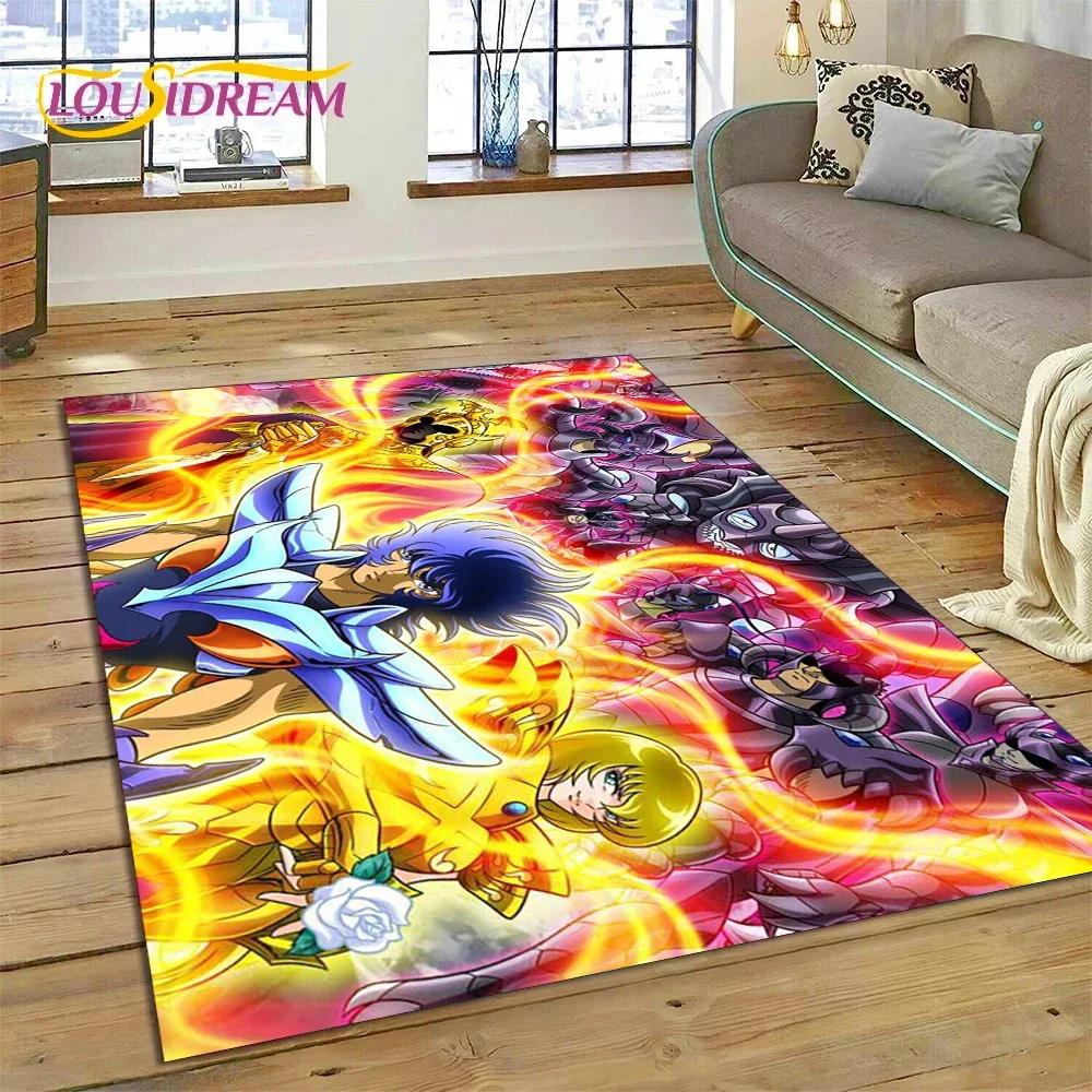 Мультяшный ковер-коврик Saint Seiya 3D Ретро Аниме для Спальни Гостиной Домашнего Дивана, Детская Игра Большой Декор Напольный Коврик