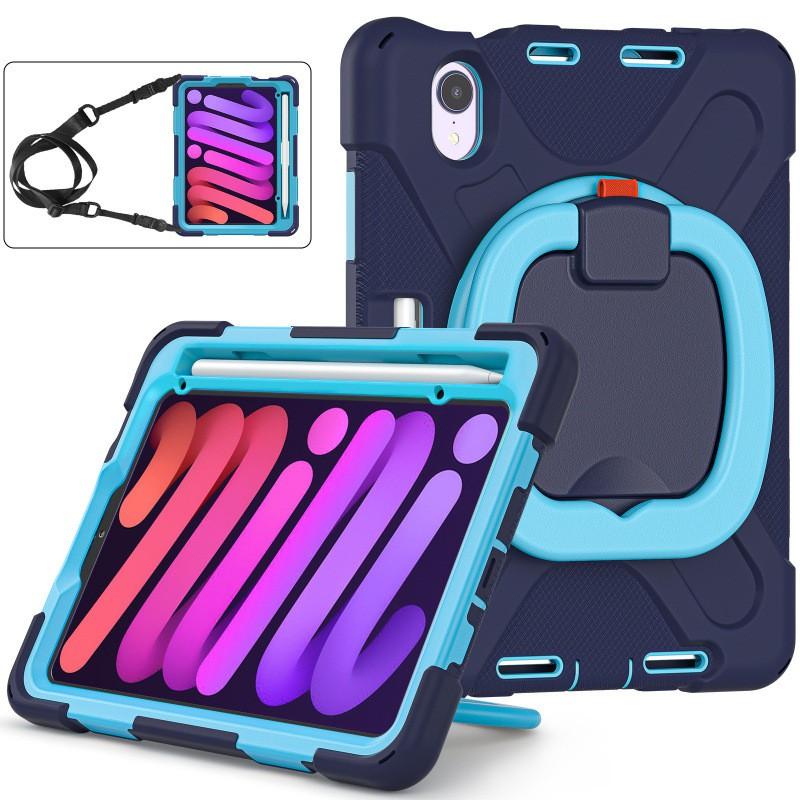 IPad Mini 6 Case 8.3 Inch Silicone Shockproof 360 Rotating Stand Full Body Protective Cover