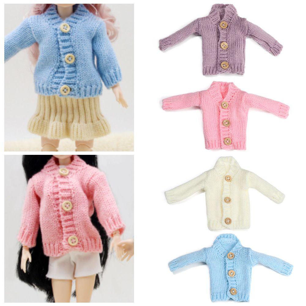 Toys Handmade Doll Accessories Dressing Clothes Mini Knitted Sweater Fur Coat Tops Casual Dress