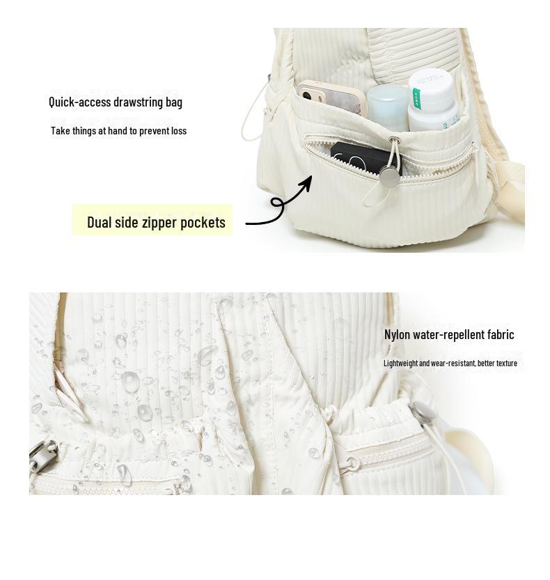 2025 Spring/Summer Women's Lightweight Waterproof Wrinkled Backpack – Small Commuter Travel & School Bag