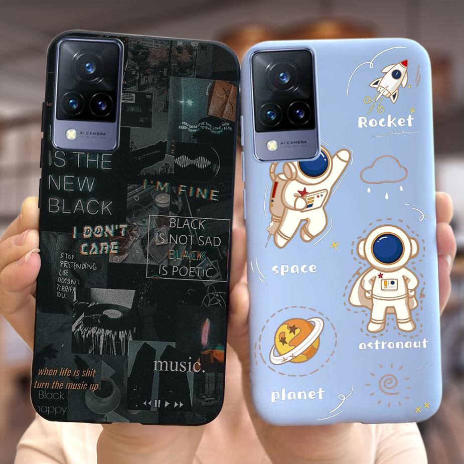 Для Vivo V21 4G Чехол V2066 V2108 Милый Мультяшный Динозавр Чехол Мягкий ТПУ Чехол для Телефона Для Vivo V21e V 21 e V2061 VivoV21 Fundas Coque