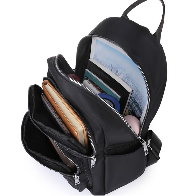 Everyday Versatile Embossed Nylon Rucksack Trendy Multi- Option, Roomy Storage for Ladies Daily Outdoor Activities
