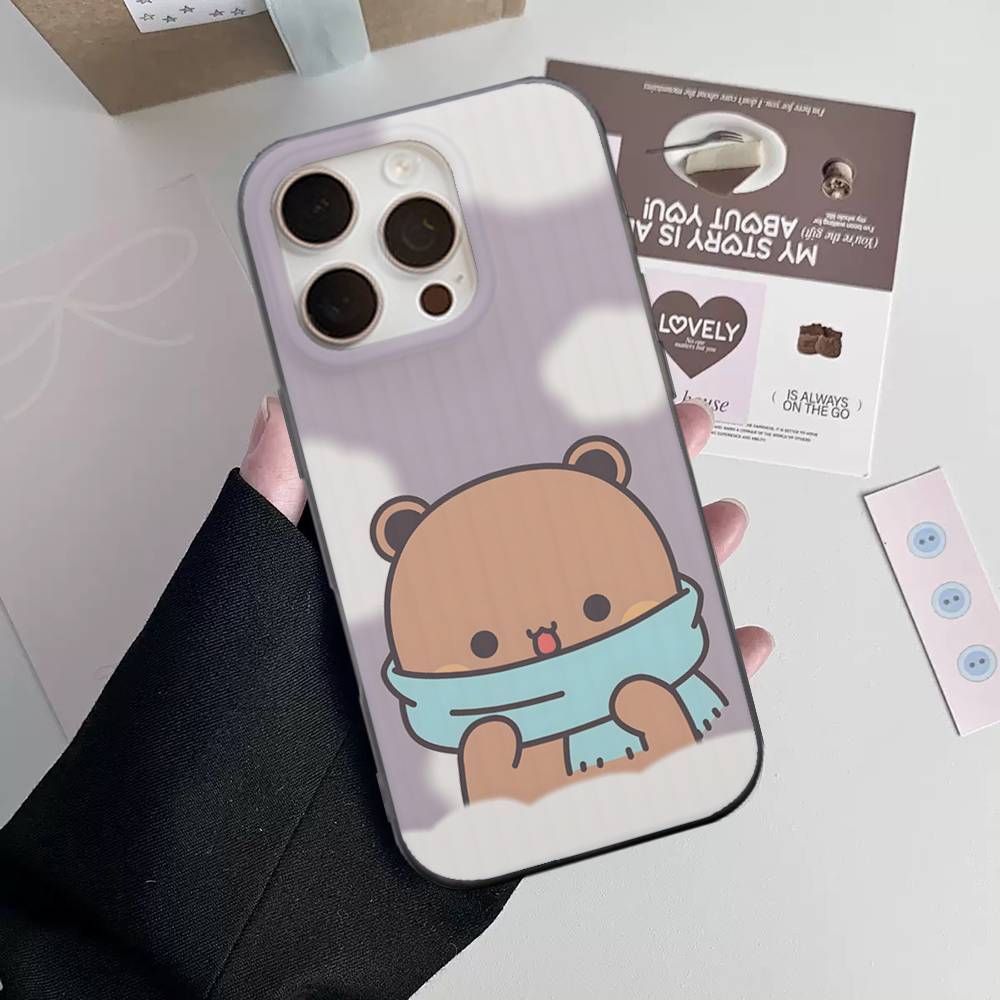 BUBU DUDU Cartoon For IPhone 17 16 15 11 12 13 14 Pro Max Plus Pro Corrugated Translucent Back Phone Cover