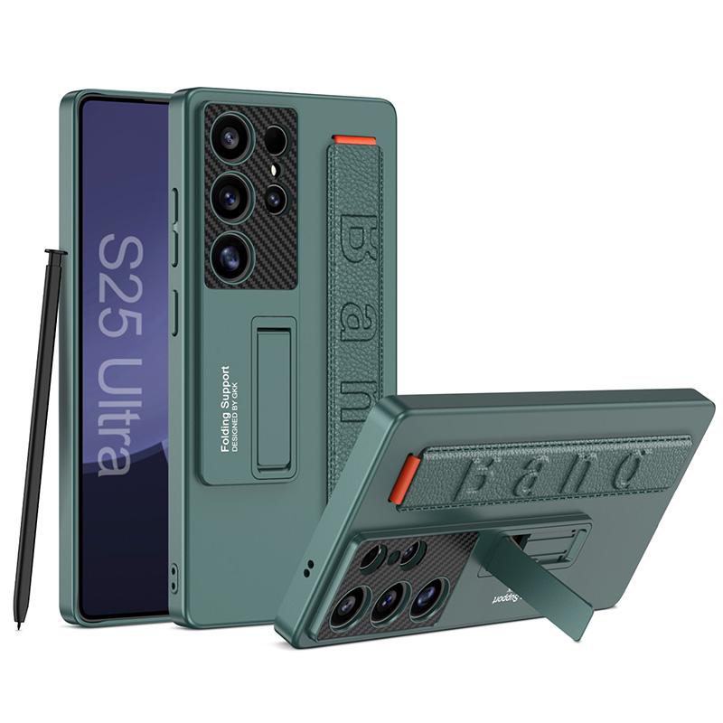 Чехол GKK для Samsung Galaxy S25 Ultra из поликарбоната и термополиуретана с подставкой и браслетом