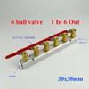 (Порт-в-Порт 45 мм)30x30 мм G1/2" Вход G1/4" Выход 2-12-ходовой Алюминиевый Сплав Распределительный Коллектор Разветвитель Блок Пневматический Фитинг