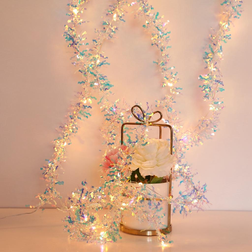 Рождественская переливающаяся искусственная марена красочная фольга кисточка гирлянда рождественская елка свадьба день рождения вечеринка домашний декор принадлежности