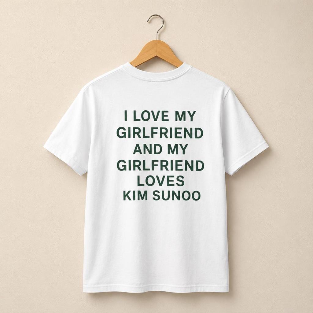 I Love My Girlfriend and My Girlfriend Loves Kim Sunoo Back Print T-Shirt and kids tshirt