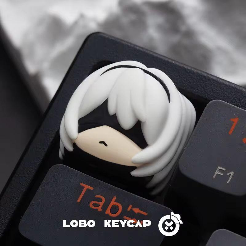 Мультфильм Лоббо Нир:Автоматы Йорха Нет. 2 Тип B 2B Yorha Нет. 9 Типов S 9S Смоляные Колпачки Клавиш Клавиатуры Украшение Игровой Периферийный Подарок