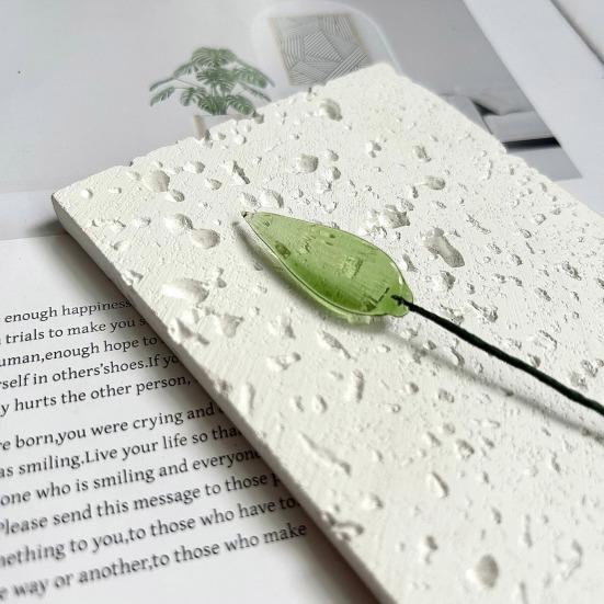 Handcrafted Glass Flower with Wire Stem Hand-Blown Colored Glaze Mini Floral Figurine Decoration Home Living Room Office Table Flower Vase Ornament