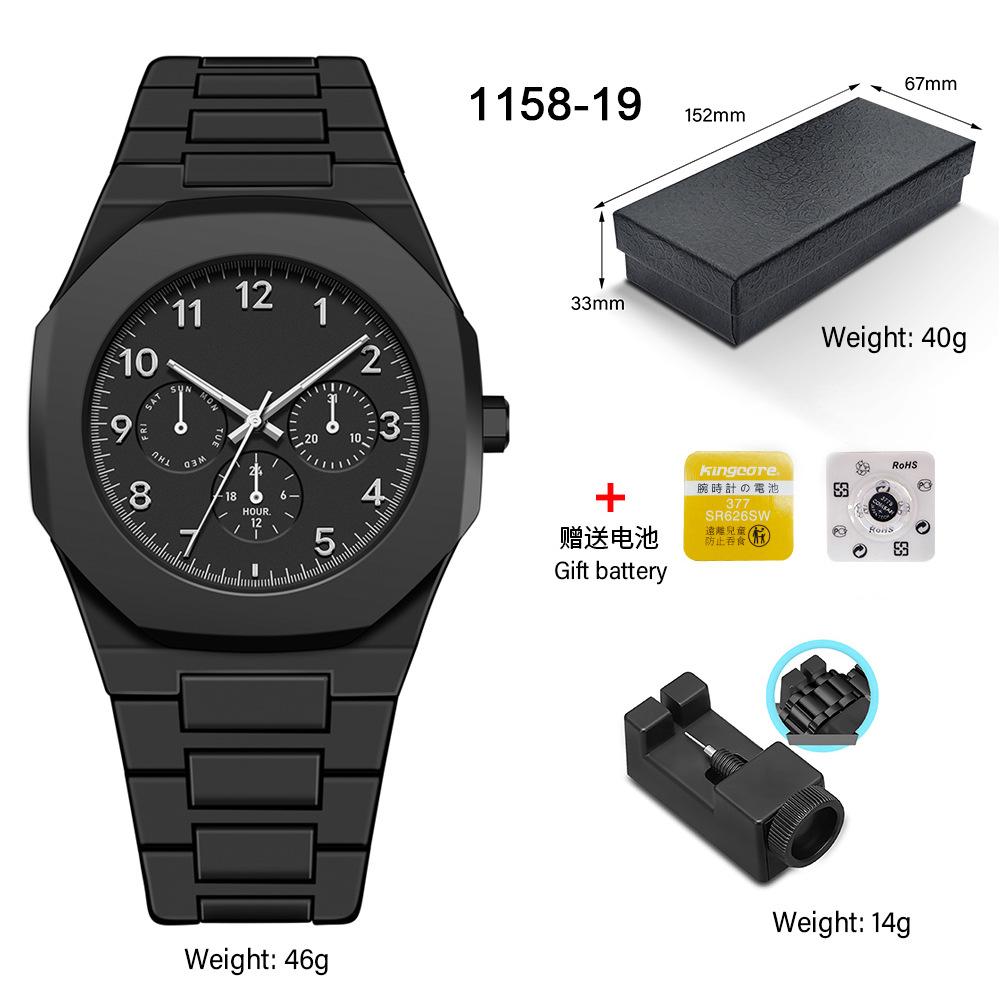 Classic Men's Watch Plastic Granular Belt Business Exquisite Waterproof Explosive Matte Oil Quartz Watch Fashion