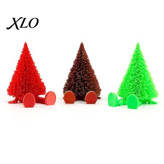 Novelty Holiday Desk Accessories Christmas Tree Figure, Flexible Movable Joints 3D Printed Collectable Figures Ornament, Creative Festive Atmosphere